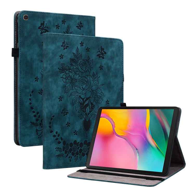 Butterfly Rose Embossed Leather Tablet Case, For Samsung Galaxy Tab S5e/T720/T725, For Samsung Galaxy Tab A 10.1 2019 T510, For Samsung Galaxy Tab A 8.0 2019 T290, For Samsung Galaxy Tab S4 10.5 SM-T830, For Samsung Galaxy Tab A 10.1 2016/T580/T585����...