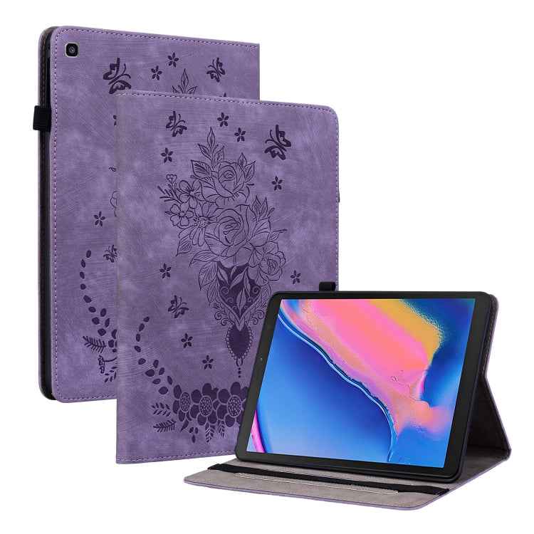 Butterfly Rose Embossed Leather Tablet Case, For Samsung Galaxy Tab S5e/T720/T725, For Samsung Galaxy Tab A 10.1 2019 T510, For Samsung Galaxy Tab A 8.0 2019 T290, For Samsung Galaxy Tab S4 10.5 SM-T830, For Samsung Galaxy Tab A 10.1 2016/T580/T585����...