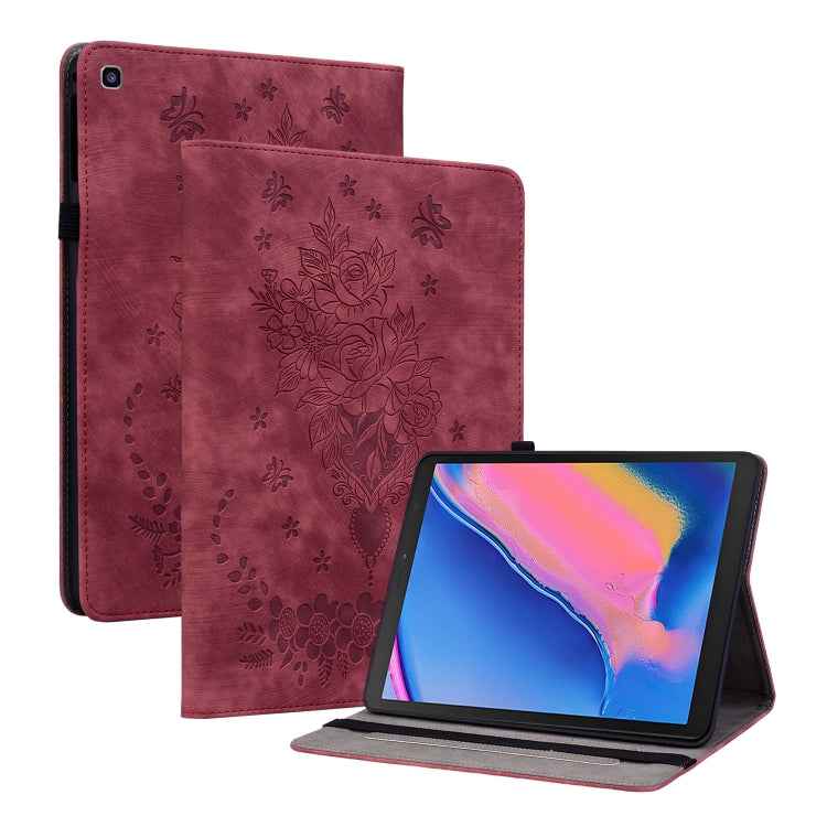Butterfly Rose Embossed Leather Tablet Case, For Samsung Galaxy Tab S5e/T720/T725, For Samsung Galaxy Tab A 10.1 2019 T510, For Samsung Galaxy Tab A 8.0 2019 T290, For Samsung Galaxy Tab S4 10.5 SM-T830, For Samsung Galaxy Tab A 10.1 2016/T580/T585����...