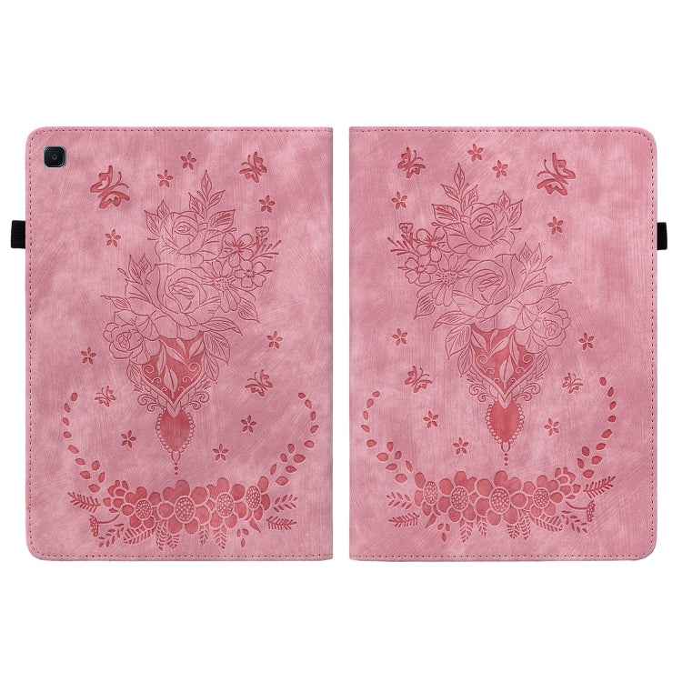 Butterfly Rose Embossed Leather Tablet Case, For Samsung Galaxy Tab S5e/T720/T725, For Samsung Galaxy Tab A 10.1 2019 T510, For Samsung Galaxy Tab A 8.0 2019 T290, For Samsung Galaxy Tab S4 10.5 SM-T830, For Samsung Galaxy Tab A 10.1 2016/T580/T585����...