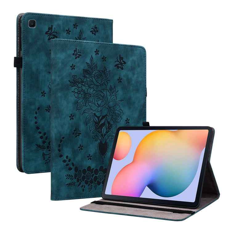 Butterfly Rose Embossed Leather Tablet Case, For Samsung Galaxy Tab S5e/T720/T725, For Samsung Galaxy Tab A 10.1 2019 T510, For Samsung Galaxy Tab A 8.0 2019 T290, For Samsung Galaxy Tab S4 10.5 SM-T830, For Samsung Galaxy Tab A 10.1 2016/T580/T585����...