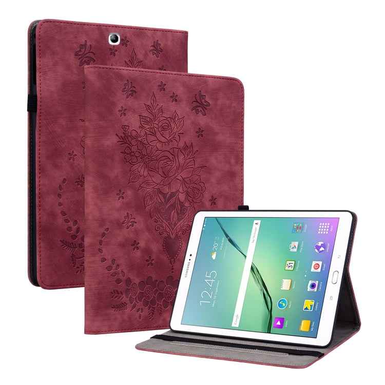 Butterfly Rose Embossed Leather Tablet Case, For Samsung Galaxy Tab S5e/T720/T725, For Samsung Galaxy Tab A 10.1 2019 T510, For Samsung Galaxy Tab A 8.0 2019 T290, For Samsung Galaxy Tab S4 10.5 SM-T830, For Samsung Galaxy Tab A 10.1 2016/T580/T585����...