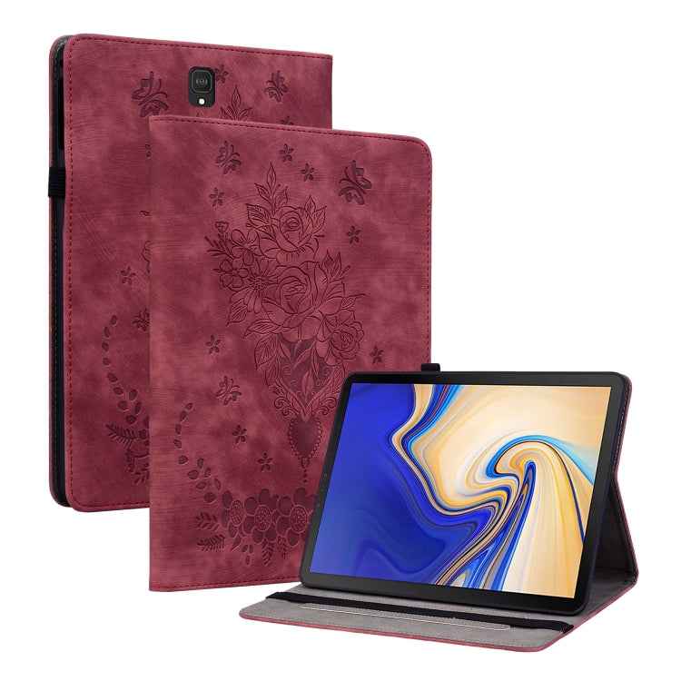 Butterfly Rose Embossed Leather Tablet Case, For Samsung Galaxy Tab S5e/T720/T725, For Samsung Galaxy Tab A 10.1 2019 T510, For Samsung Galaxy Tab A 8.0 2019 T290, For Samsung Galaxy Tab S4 10.5 SM-T830, For Samsung Galaxy Tab A 10.1 2016/T580/T585����...