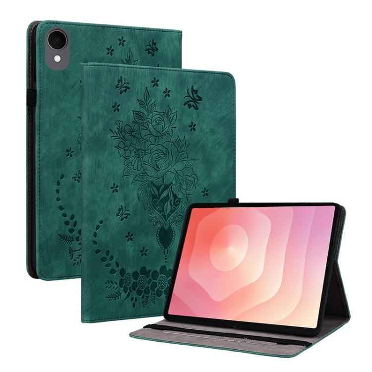 Butterfly Rose Embossed Leather Tablet Case, For Samsung Galaxy Tab S11, For Samsung Galaxy Tab А9+, For Samsung Galaxy Tab А9, For Samsung Galaxy Tab S9, For Samsung Galaxy Tab S9+, For Samsung Galaxy Tab S8+ / S7+ / S7 FE, For Samsung Galaxy Tab S7 /...