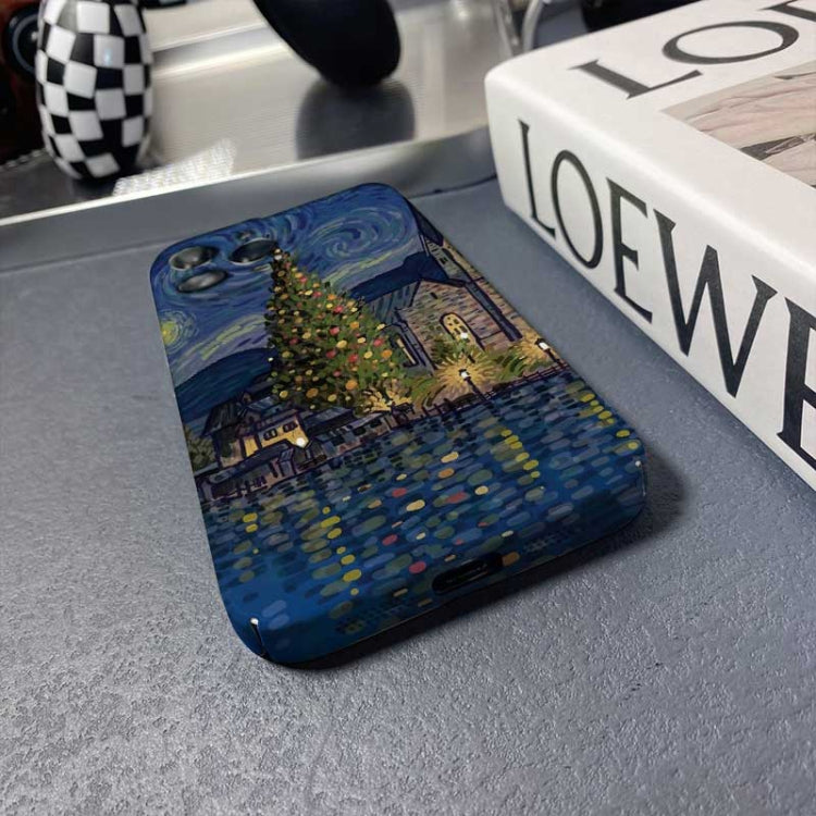 Precise Hole Oil Painting Pattern PC Phone Case, For iPhone 13 Pro, For iPhone 13, For iPhone 13 mini, For iPhone 12, For iPhone 12 Pro Max