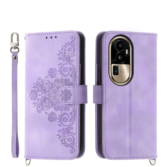 Skin Feel Flowers Embossed Wallet Leather Phone Case, For OPPO Reno10 Pro+ 5G, For OPPO A78 5G Global/A58x Global/A1x 5G, For OPPO A52, For OPPO A79 5G