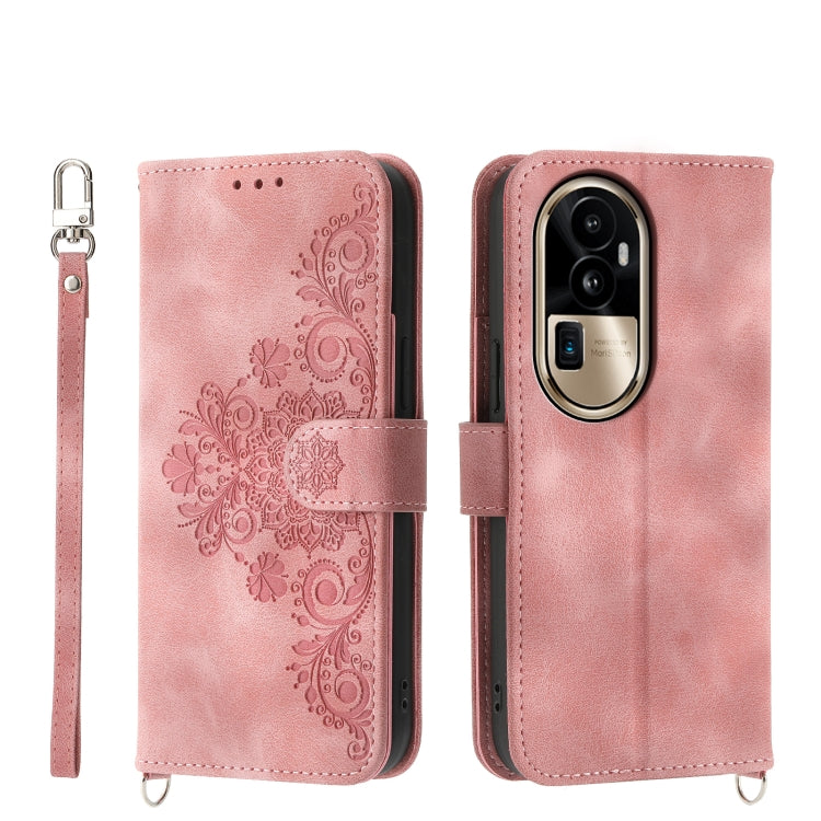 Skin Feel Flowers Embossed Wallet Leather Phone Case, For OPPO Reno10 Pro+ 5G, For OPPO A78 5G Global/A58x Global/A1x 5G, For OPPO A52, For OPPO A79 5G