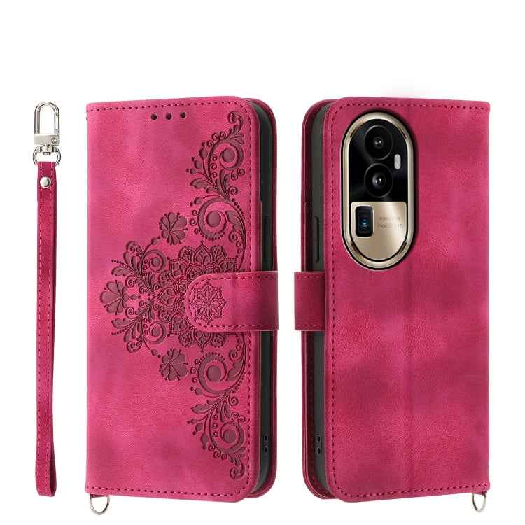 Skin Feel Flowers Embossed Wallet Leather Phone Case, For OPPO Reno12 F 4G / 5G / F27 India, For OPPO Reno11 F, For OPPO Reno11 Pro, For OPPO Reno11, For OPPO A2, For OPPO A38 4G, For OPPO A58 4G, For OPPO Reno10 Global / Reno10 Pro Global             ...