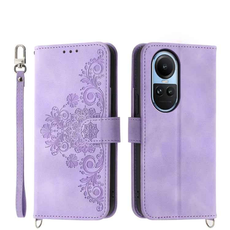 Skin Feel Flowers Embossed Wallet Leather Phone Case, For OPPO Reno12 F 4G / 5G / F27 India, For OPPO Reno11 F, For OPPO Reno11 Pro, For OPPO Reno11, For OPPO A2, For OPPO A38 4G, For OPPO A58 4G, For OPPO Reno10 Global / Reno10 Pro Global             ...
