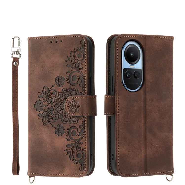 Skin Feel Flowers Embossed Wallet Leather Phone Case, For OPPO Reno12 F 4G / 5G / F27 India, For OPPO Reno11 F, For OPPO Reno11 Pro, For OPPO Reno11, For OPPO A2, For OPPO A38 4G, For OPPO A58 4G, For OPPO Reno10 Global / Reno10 Pro Global             ...