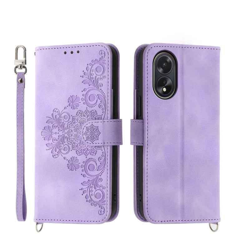 Skin Feel Flowers Embossed Wallet Leather Phone Case, For OPPO Reno12 F 4G / 5G / F27 India, For OPPO Reno11 F, For OPPO Reno11 Pro, For OPPO Reno11, For OPPO A2, For OPPO A38 4G, For OPPO A58 4G, For OPPO Reno10 Global / Reno10 Pro Global             ...