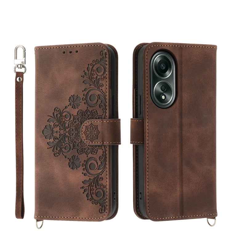 Skin Feel Flowers Embossed Wallet Leather Phone Case, For OPPO Reno12 F 4G / 5G / F27 India, For OPPO Reno11 F, For OPPO Reno11 Pro, For OPPO Reno11, For OPPO A2, For OPPO A38 4G, For OPPO A58 4G, For OPPO Reno10 Global / Reno10 Pro Global             ...