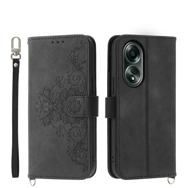 Skin Feel Flowers Embossed Wallet Leather Phone Case, For OPPO Reno12 F 4G / 5G / F27 India, For OPPO Reno11 F, For OPPO Reno11 Pro, For OPPO Reno11, For OPPO A2, For OPPO A38 4G, For OPPO A58 4G, For OPPO Reno10 Global / Reno10 Pro Global             ...