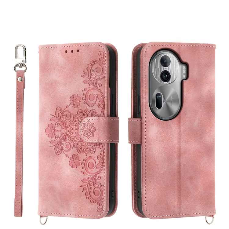 Skin Feel Flowers Embossed Wallet Leather Phone Case, For OPPO Reno12 F 4G / 5G / F27 India, For OPPO Reno11 F, For OPPO Reno11 Pro, For OPPO Reno11, For OPPO A2, For OPPO A38 4G, For OPPO A58 4G, For OPPO Reno10 Global / Reno10 Pro Global             ...
