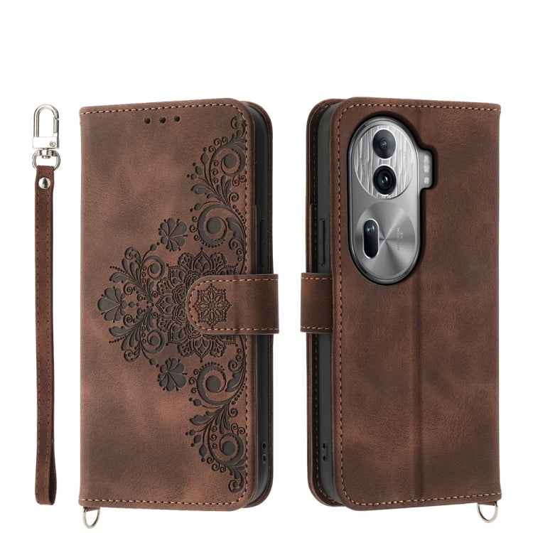 Skin Feel Flowers Embossed Wallet Leather Phone Case, For OPPO Reno12 F 4G / 5G / F27 India, For OPPO Reno11 F, For OPPO Reno11 Pro, For OPPO Reno11, For OPPO A2, For OPPO A38 4G, For OPPO A58 4G, For OPPO Reno10 Global / Reno10 Pro Global             ...