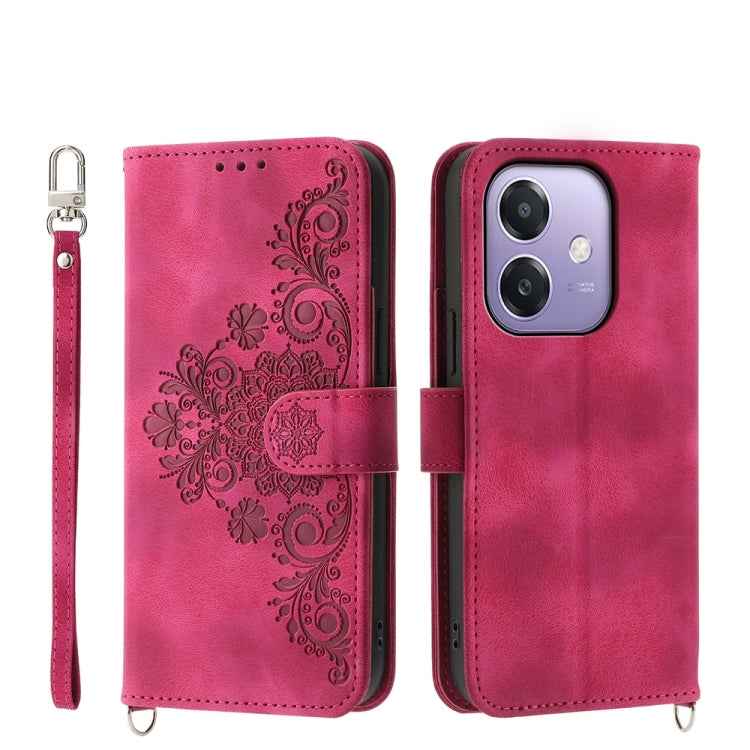Skin Feel Flowers Embossed Wallet Leather Phone Case, For OPPO Reno15 F 5G, For OPPO Reno15 5G / Reno 15c 5G, For OPPO A6x 5G / A6 5G Global, For OPPO A6 Pro 4G / 5G Global / F31 5G, For OPPO Reno14 Global / Reno14 F 5G                                 ...