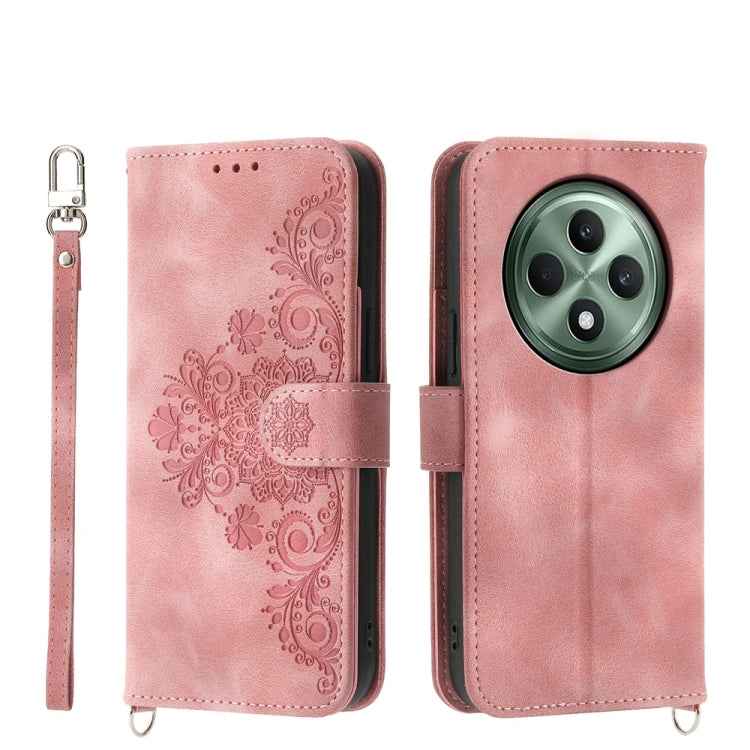 Skin Feel Flowers Embossed Wallet Leather Phone Case, For OPPO Reno12 F 4G / 5G / F27 India, For OPPO Reno11 F, For OPPO Reno11 Pro, For OPPO Reno11, For OPPO A2, For OPPO A38 4G, For OPPO A58 4G, For OPPO Reno10 Global / Reno10 Pro Global             ...