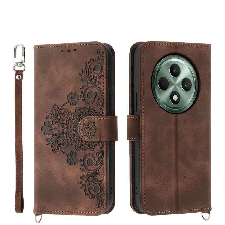 Skin Feel Flowers Embossed Wallet Leather Phone Case, For OPPO Reno12 F 4G / 5G / F27 India, For OPPO Reno11 F, For OPPO Reno11 Pro, For OPPO Reno11, For OPPO A2, For OPPO A38 4G, For OPPO A58 4G, For OPPO Reno10 Global / Reno10 Pro Global             ...