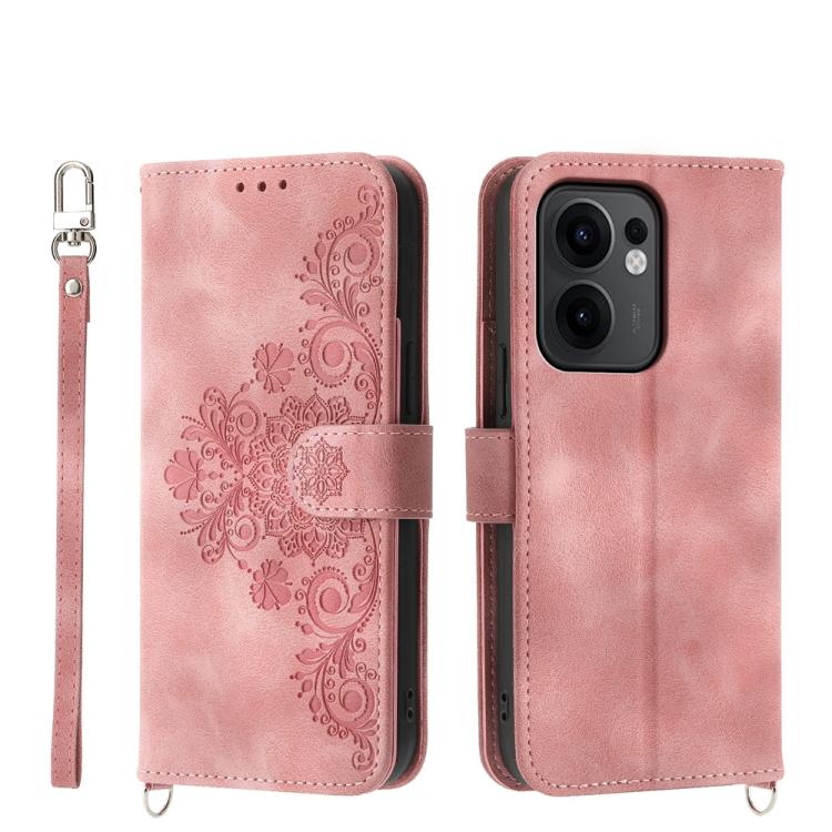 Skin Feel Flowers Embossed Wallet Leather Phone Case, For OPPO Reno13 F 4G / 5G, For OPPO Reno12 F 4G / 5G / F27 India, For OPPO Reno11 F, For OPPO Reno11 Pro, For OPPO Reno11, For OPPO A2, For OPPO A38 4G, For OPPO A58 4G                              ...