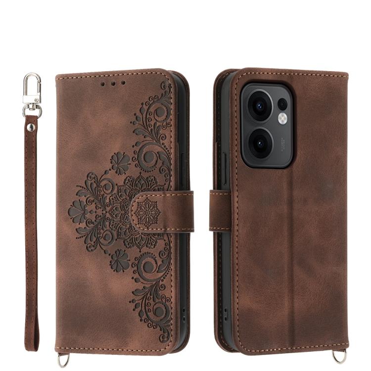 Skin Feel Flowers Embossed Wallet Leather Phone Case, For OPPO Reno13 F 4G / 5G, For OPPO Reno12 F 4G / 5G / F27 India, For OPPO Reno11 F, For OPPO Reno11 Pro, For OPPO Reno11, For OPPO A2, For OPPO A38 4G, For OPPO A58 4G                              ...