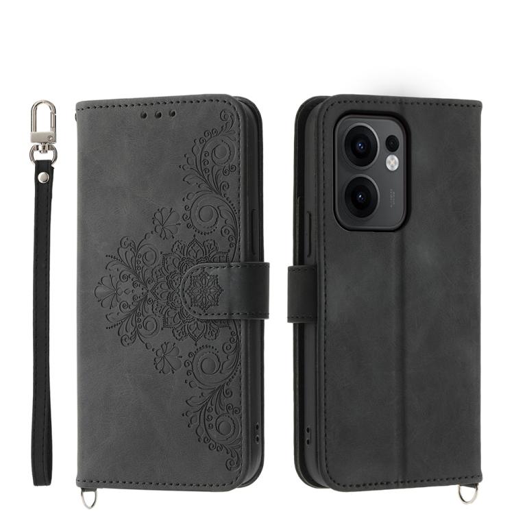 Skin Feel Flowers Embossed Wallet Leather Phone Case, For OPPO Reno13 F 4G / 5G, For OPPO Reno12 F 4G / 5G / F27 India, For OPPO Reno11 F, For OPPO Reno11 Pro, For OPPO Reno11, For OPPO A2, For OPPO A38 4G, For OPPO A58 4G                              ...