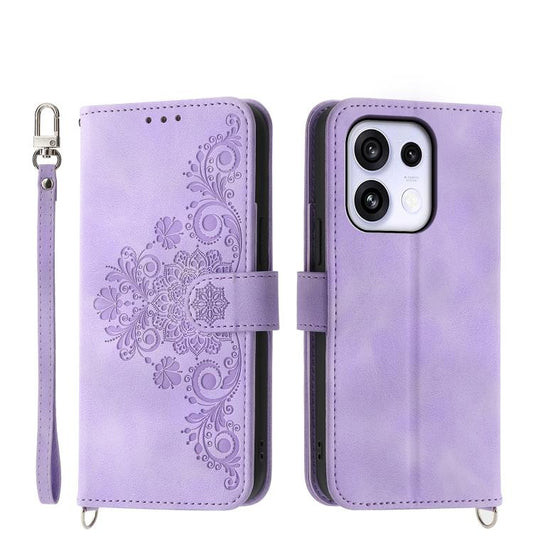 Skin Feel Flowers Embossed Wallet Leather Phone Case, For OPPO Reno16 F 5G / Reno16 FS 5G, For OPPO Reno15 F 5G, For OPPO Reno15 5G / Reno 15c 5G, For OPPO A6x 5G / A6 5G Global, For OPPO A6 Pro 4G / 5G Global / F31 5G                                  ...