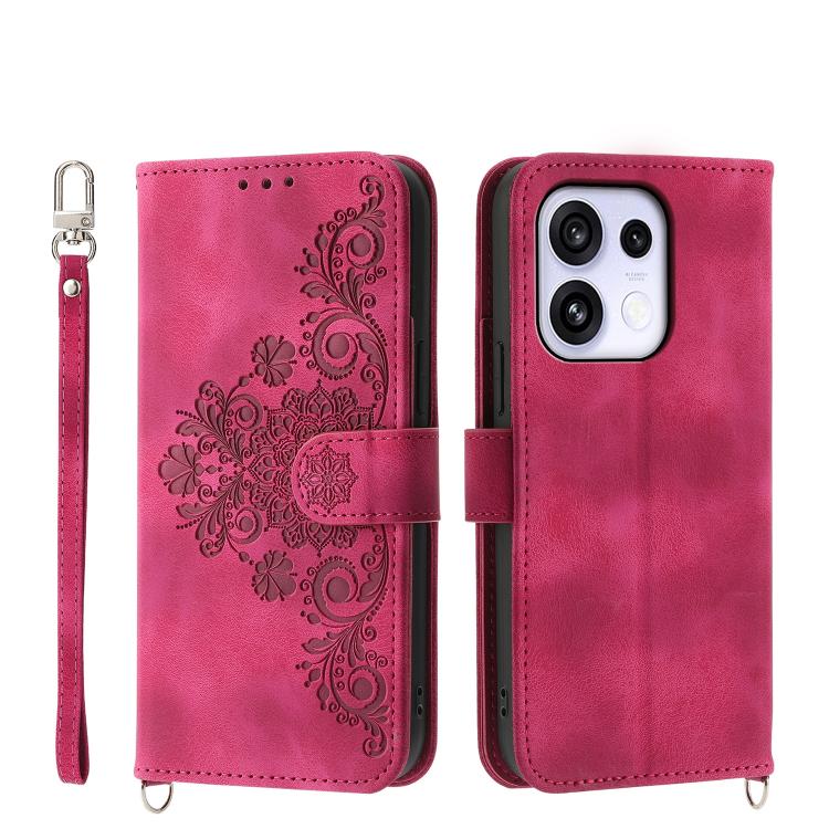 Skin Feel Flowers Embossed Wallet Leather Phone Case, For OPPO Reno16 F 5G / Reno16 FS 5G, For OPPO Reno15 F 5G, For OPPO Reno15 5G / Reno 15c 5G, For OPPO A6x 5G / A6 5G Global, For OPPO A6 Pro 4G / 5G Global / F31 5G                                  ...