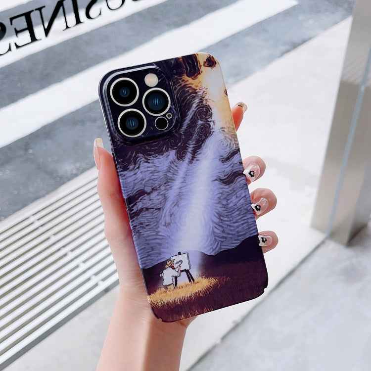 Precise Hole Oil Painting Pattern PC Phone Case