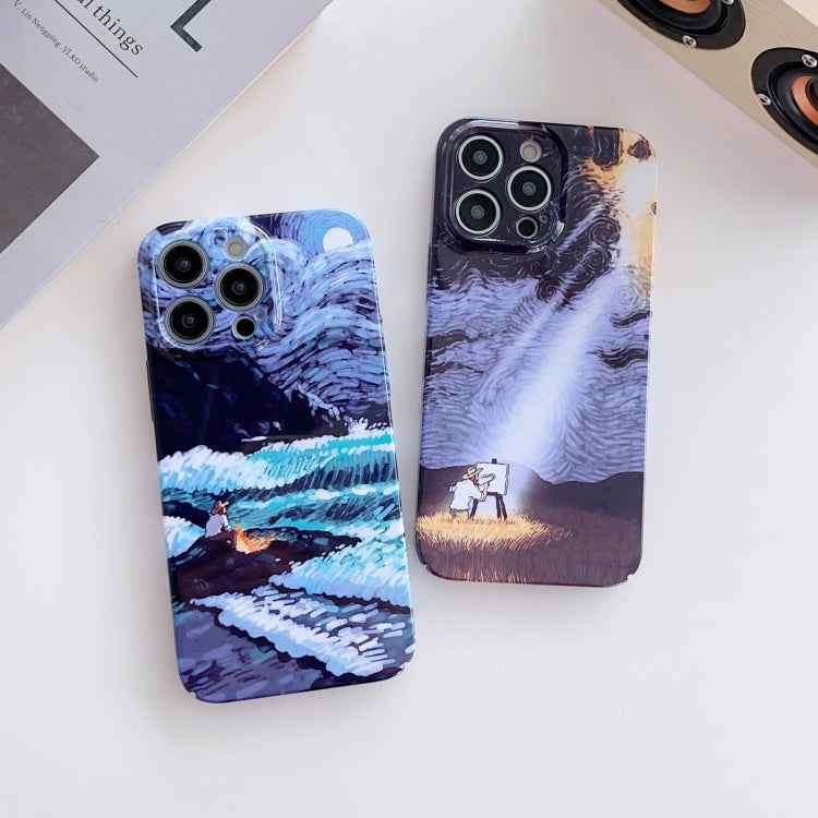 Precise Hole Oil Painting Pattern PC Phone Case