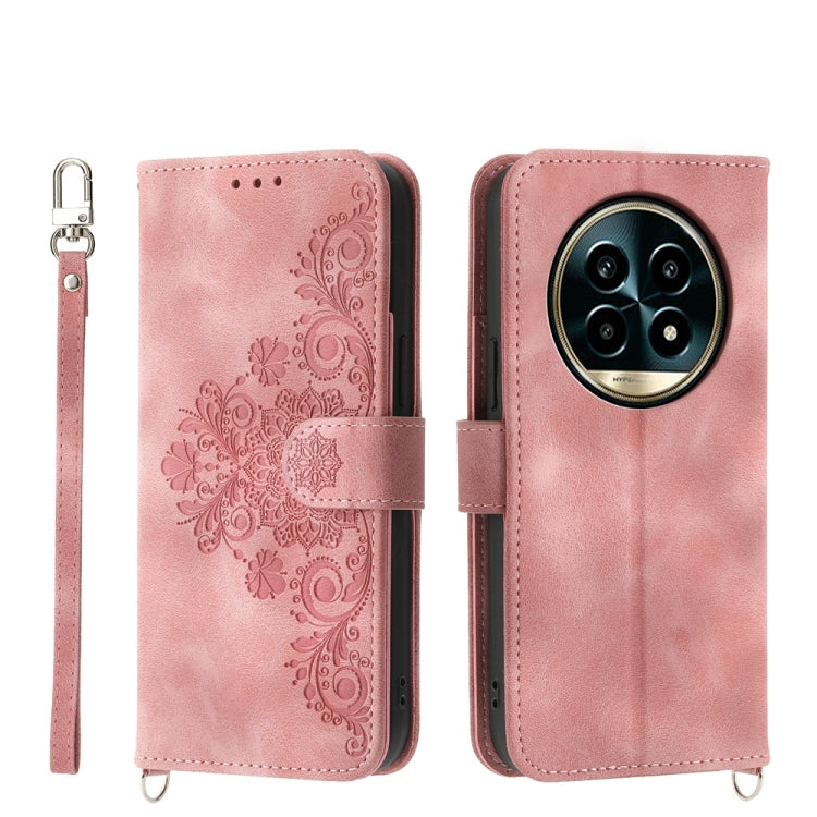 Skin Feel Flowers Embossed Wallet Leather Phone Case, For Realme C75 / Realme 14x, For Realme 13+, For Realme 13 Pro / 13 Pro+ Global, For Realme GT 6 Global, For Realme 12 5G, For Realme 12+, For Realme 12 Pro+, For Realme 11 4G, For Realme 11 5G
