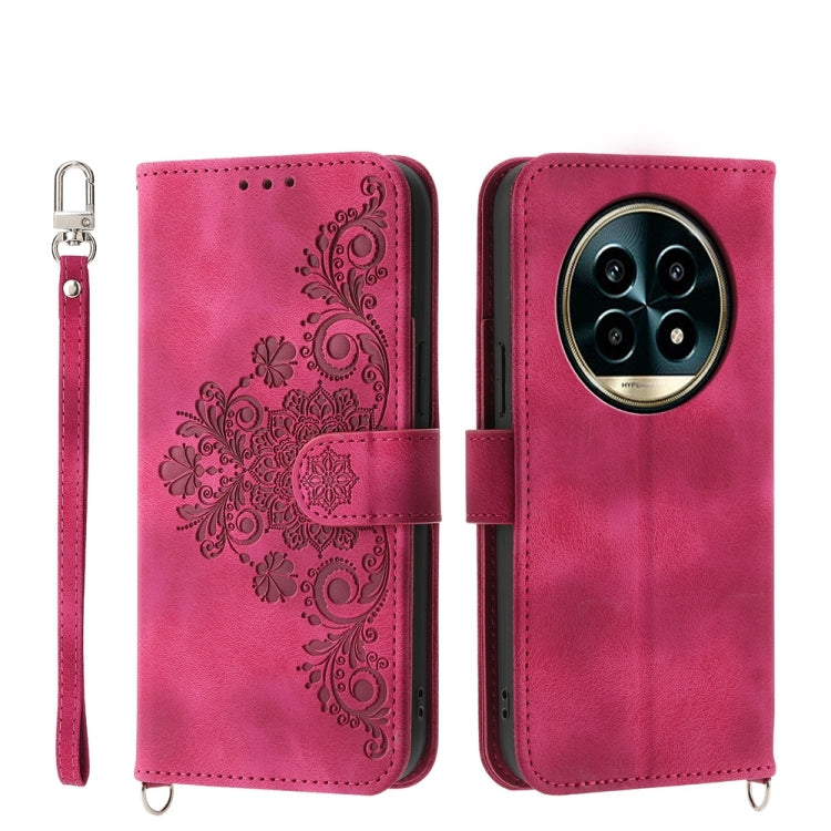 Skin Feel Flowers Embossed Wallet Leather Phone Case, For Realme C75 / Realme 14x, For Realme 13+, For Realme 13 Pro / 13 Pro+ Global, For Realme GT 6 Global, For Realme 12 5G, For Realme 12+, For Realme 12 Pro+, For Realme 11 4G, For Realme 11 5G