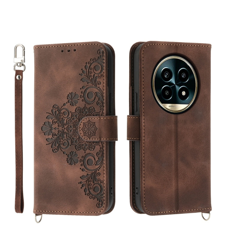 Skin Feel Flowers Embossed Wallet Leather Phone Case, For Realme C75 / Realme 14x, For Realme 13+, For Realme 13 Pro / 13 Pro+ Global, For Realme GT 6 Global, For Realme 12 5G, For Realme 12+, For Realme 12 Pro+, For Realme 11 4G, For Realme 11 5G
