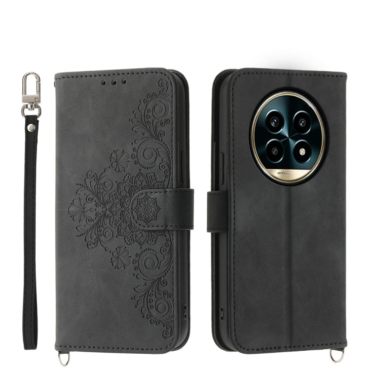 Skin Feel Flowers Embossed Wallet Leather Phone Case, For Realme C75 / Realme 14x, For Realme 13+, For Realme 13 Pro / 13 Pro+ Global, For Realme GT 6 Global, For Realme 12 5G, For Realme 12+, For Realme 12 Pro+, For Realme 11 4G, For Realme 11 5G