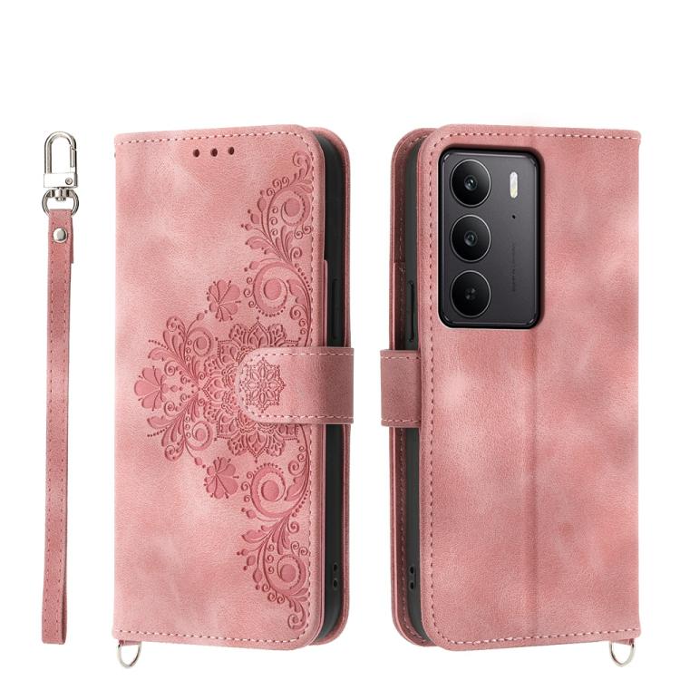 Skin Feel Flowers Embossed Wallet Leather Phone Case, For Realme C75 / Realme 14x, For Realme 13+, For Realme 13 Pro / 13 Pro+ Global, For Realme GT 6 Global, For Realme 12 5G, For Realme 12+, For Realme 12 Pro+, For Realme 11 4G, For Realme 11 5G