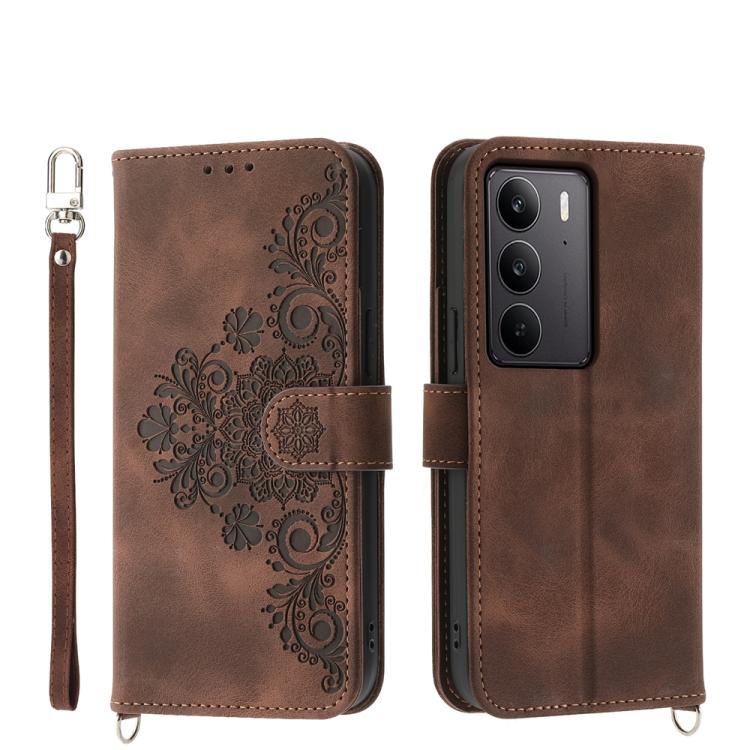 Skin Feel Flowers Embossed Wallet Leather Phone Case, For Realme C75 / Realme 14x, For Realme 13+, For Realme 13 Pro / 13 Pro+ Global, For Realme GT 6 Global, For Realme 12 5G, For Realme 12+, For Realme 12 Pro+, For Realme 11 4G, For Realme 11 5G