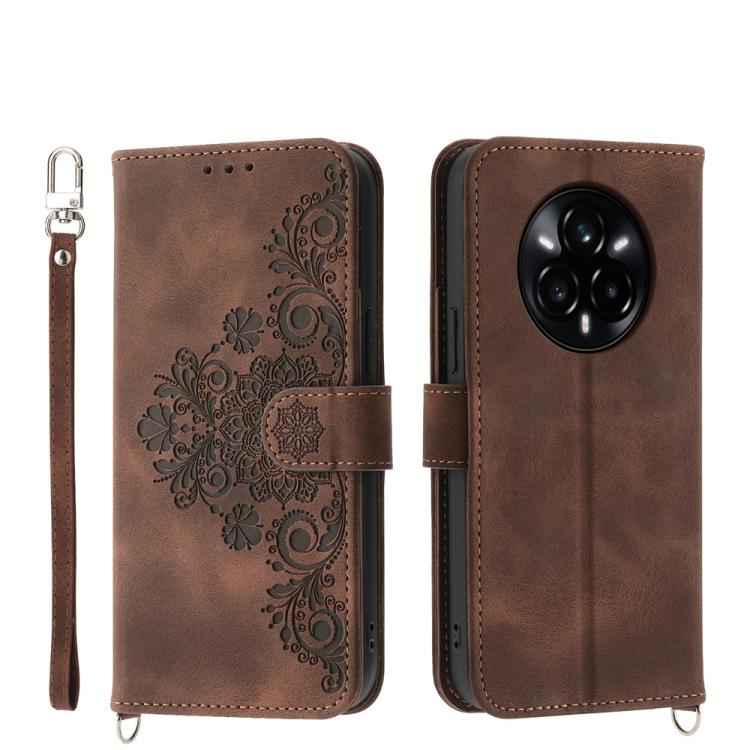 Skin Feel Flowers Embossed Wallet Leather Phone Case, For Realme C85 5G / Realme 15x 5G, For Realme C85 Pro 4G, For Realme 15 5G / Realme 15 Pro 5G, For Realme 14 / Realme P3 5G, For Realme 14 Pro+, For Realme 14 Pro, For Realme C75 / Realme 14x       ...