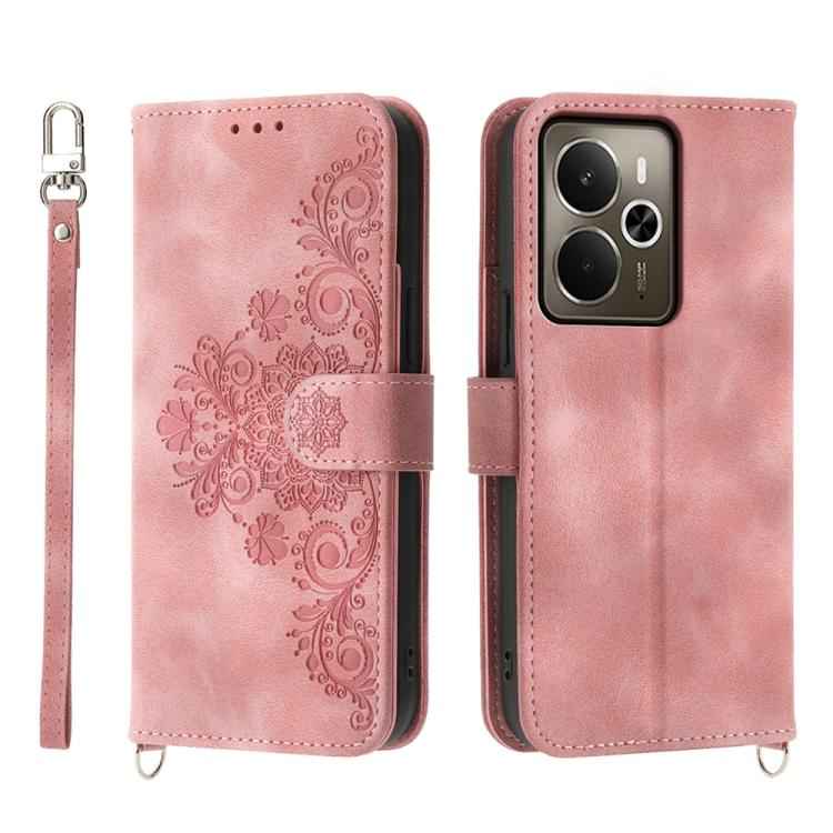 Skin Feel Flowers Embossed Wallet Leather Phone Case, For Realme C85 5G / Realme 15x 5G, For Realme C85 Pro 4G, For Realme 15 5G / Realme 15 Pro 5G, For Realme 14 / Realme P3 5G, For Realme 14 Pro+, For Realme 14 Pro, For Realme C75 / Realme 14x       ...