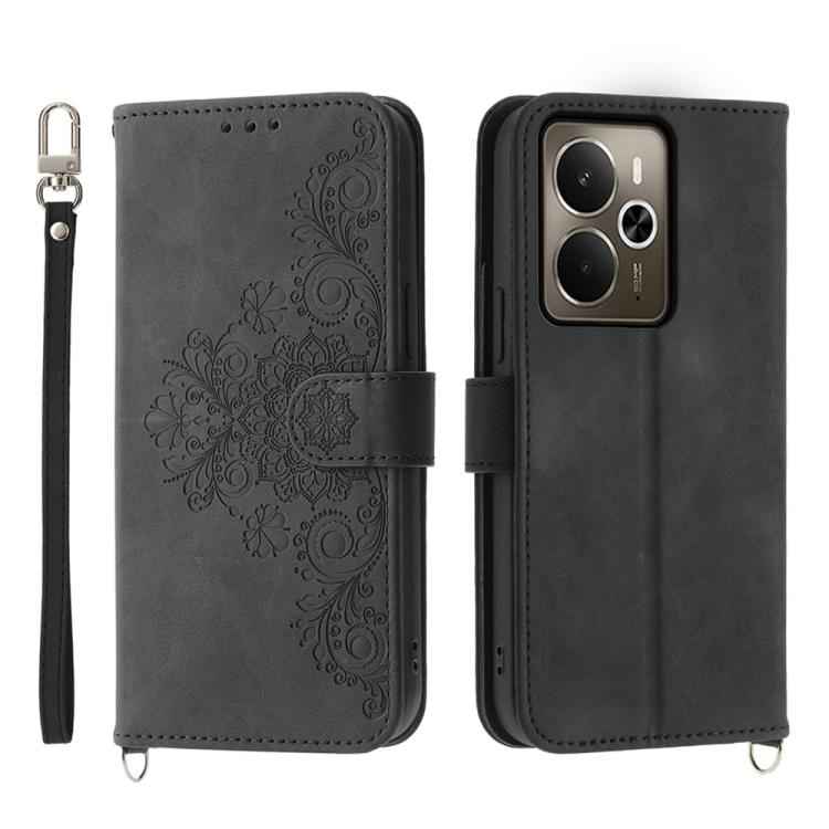 Skin Feel Flowers Embossed Wallet Leather Phone Case, For Realme C85 5G / Realme 15x 5G, For Realme C85 Pro 4G, For Realme 15 5G / Realme 15 Pro 5G, For Realme 14 / Realme P3 5G, For Realme 14 Pro+, For Realme 14 Pro, For Realme C75 / Realme 14x       ...