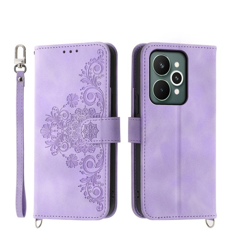Skin Feel Flowers Embossed Wallet Leather Phone Case, For Realme 16 5G, For Realme C85 5G / Realme 15x 5G, For Realme C85 Pro 4G, For Realme 15 5G / Realme 15 Pro 5G, For Realme 14 / Realme P3 5G, For Realme 14 Pro+, For Realme 14 Pro                  ...