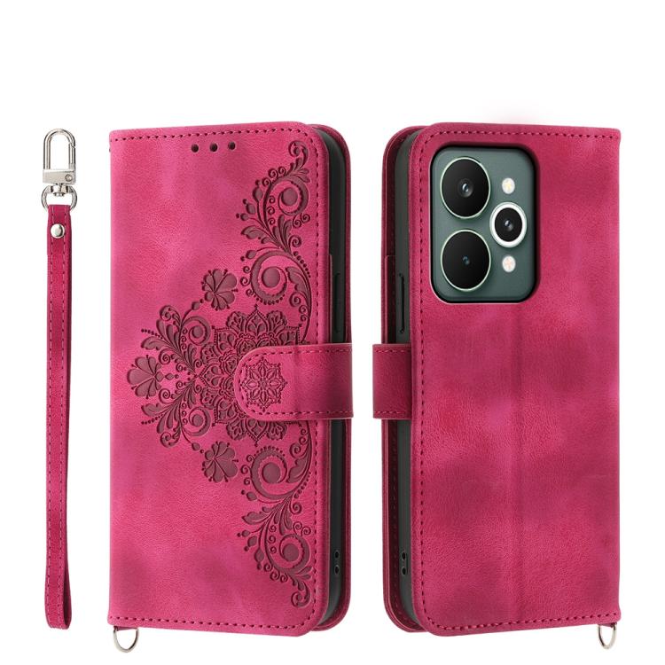 Skin Feel Flowers Embossed Wallet Leather Phone Case, For Realme 16 5G, For Realme C85 5G / Realme 15x 5G, For Realme C85 Pro 4G, For Realme 15 5G / Realme 15 Pro 5G, For Realme 14 / Realme P3 5G, For Realme 14 Pro+, For Realme 14 Pro                  ...