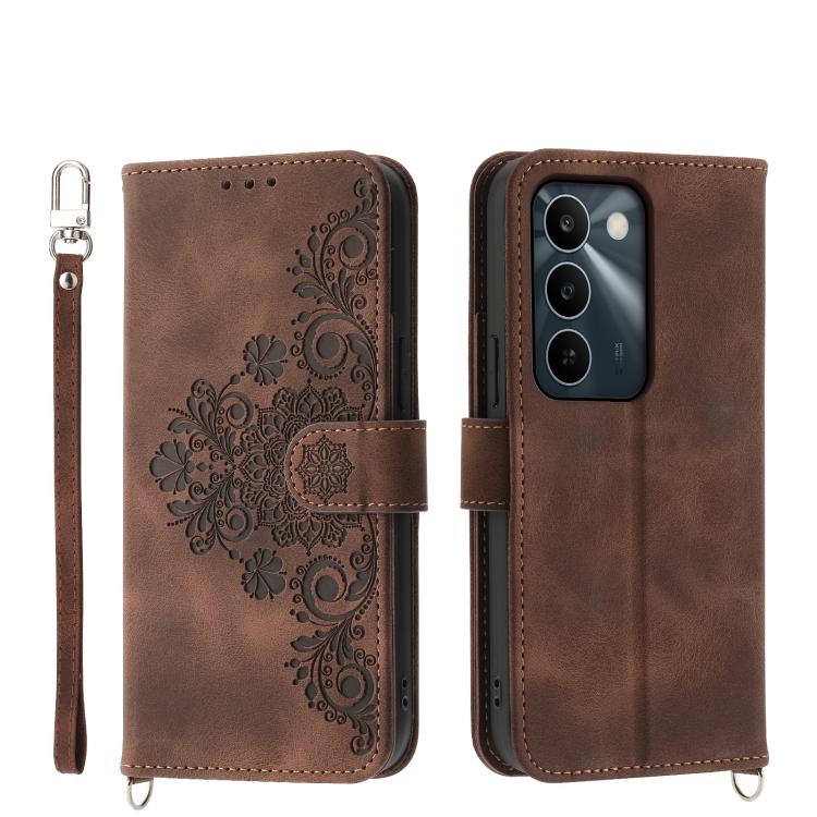Skin Feel Flowers Embossed Wallet Leather Phone Case, For Realme C100 4G, For Realme 16 5G, For Realme C85 5G / Realme 15x 5G, For Realme C85 Pro 4G, For Realme 15 5G / Realme 15 Pro 5G, For Realme 14 / Realme P3 5G, For Realme 14 Pro+, For Realme 14 P...