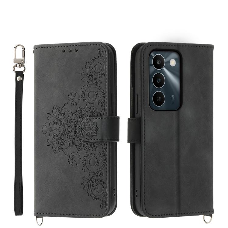 Skin Feel Flowers Embossed Wallet Leather Phone Case, For Realme C100 4G, For Realme 16 5G, For Realme C85 5G / Realme 15x 5G, For Realme C85 Pro 4G, For Realme 15 5G / Realme 15 Pro 5G, For Realme 14 / Realme P3 5G, For Realme 14 Pro+, For Realme 14 P...