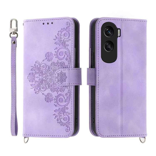 Skin Feel Flowers Embossed Wallet Leather Phone Case, For Honor X50i, For Honor X40i 5G / Play7T Pro, For Honor Magic5 Pro, For Honor Magic5, For Honor X8a 4G, For Honor X9a
