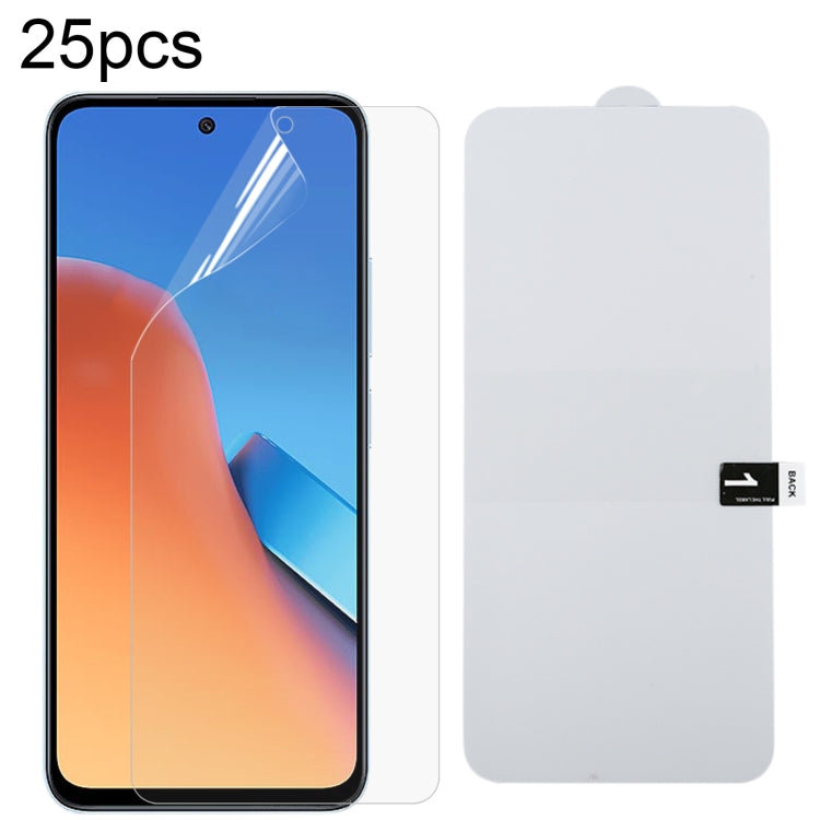 25pcs Full Screen Protector Explosion-proof Hydrogel Film, For Xiaomi 13T Pro, For Xiaomi Redmi 12 / 12R / 12 5G / Note 12R / Poco M6 Pro, For Xiaomi 13T, For Xiaomi Redmi Note 12T Pro
