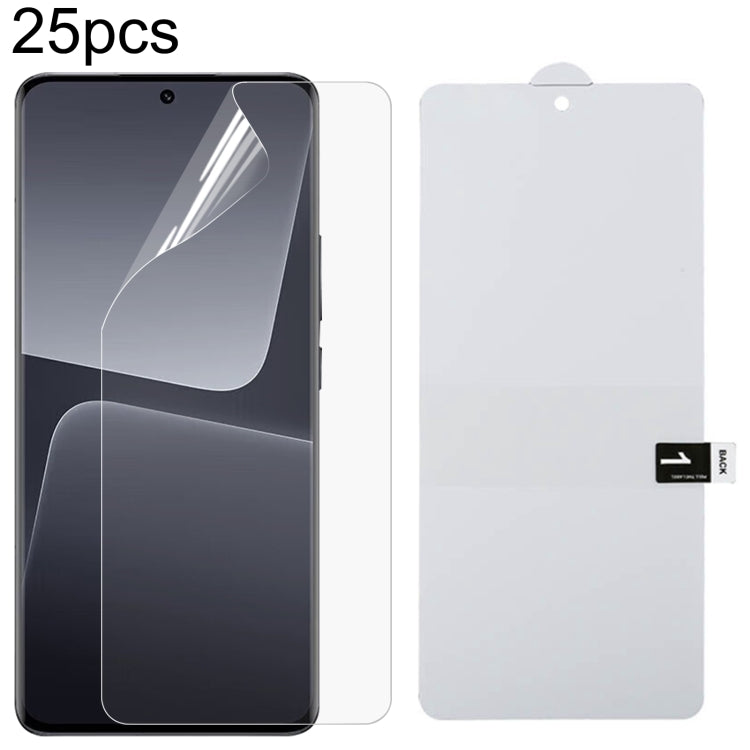 25pcs Full Screen Protector Explosion-proof Hydrogel Film, For Xiaomi 13T Pro, For Xiaomi Redmi 12 / 12R / 12 5G / Note 12R / Poco M6 Pro, For Xiaomi 13T, For Xiaomi Redmi Note 12T Pro