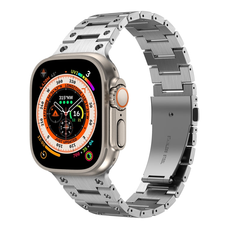 Double Rows Metal Watch Band, For Apple Watch Series 10 46mm, For Apple Watch Series 10 42mm, For Apple Watch SE 2023 44mm, For Apple Watch SE 2023 40mm, For Apple Watch Ultra 2 49mm, For Apple Watch 9 45mm, For Apple Watch 9 41mm                      ...