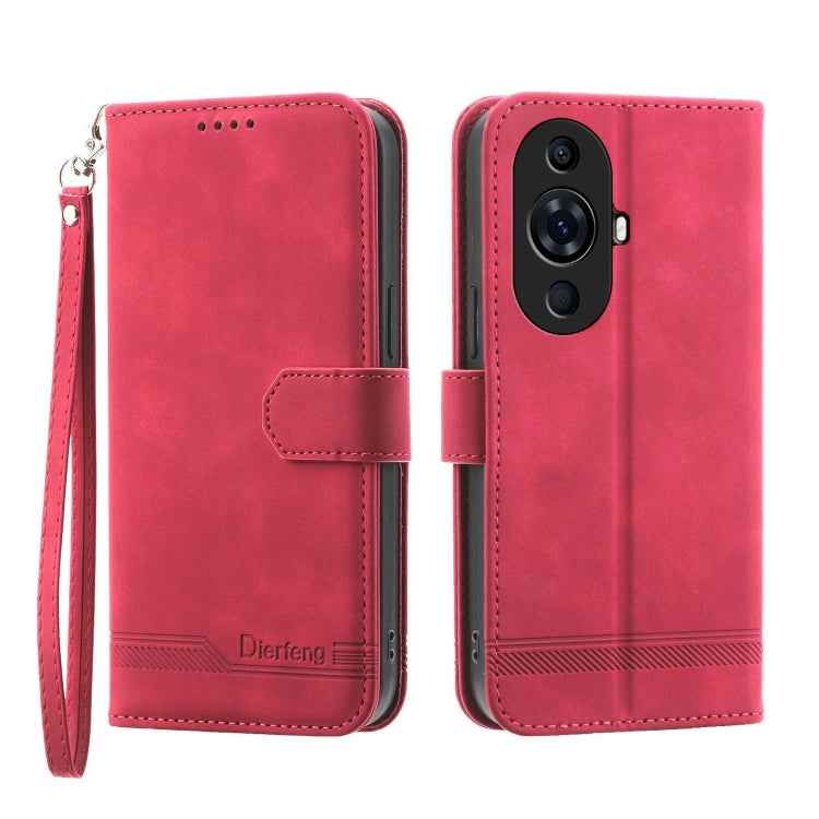 Dierfeng Dream Line TPU Hybrid PU Leather Phone Case, For Huawei Mate 60 Pro, For Huawei nova 11 Pro 4G, For Huawei nova 11, For Huawei P60 / P60 Pro