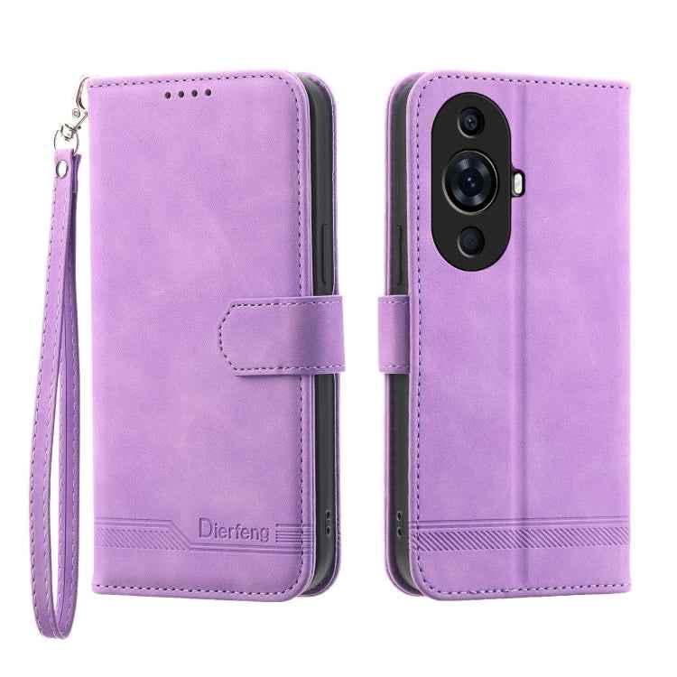 Dierfeng Dream Line TPU Hybrid PU Leather Phone Case, For Huawei Mate 60 Pro, For Huawei nova 11 Pro 4G, For Huawei nova 11, For Huawei P60 / P60 Pro