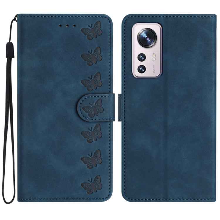 Seven Butterflies Embossed Leather Phone Case, For Xiaomi Redmi A1, For Xiaomi Redmi Note 11 Pro 5G Global, For Xiaomi 12 Lite, For Xiaomi Redmi 10A, For Xiaomi Redmi 10C, For Xiaomi Redmi Note 11 5G, For Xiaomi Redmi 10 2022, For Xiaomi 12 Pro