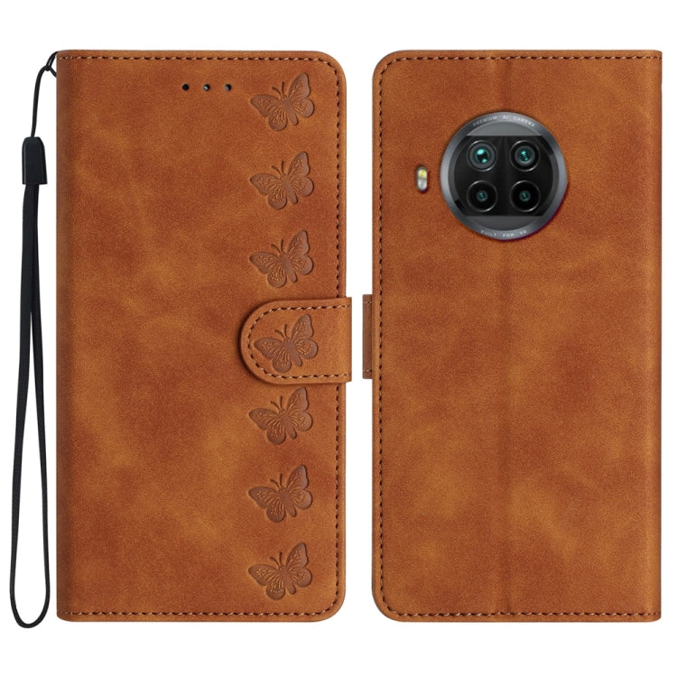 Seven Butterflies Embossed Leather Phone Case, For Xiaomi Redmi Note 9 5G / Note 9T, For Xiaomi Mi 10T Lite, For Xiaomi Mi 10T / 10T Pro, For Xiaomi Redmi 9A, For Xiaomi Redmi 9, For Xiaomi Redmi 9C, For Xiaomi Redmi Note 8T